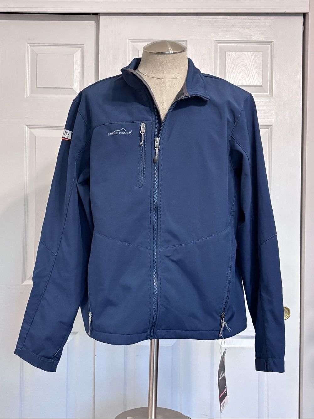 Eddie Bauer Navy Blue Lightweight All Climate 365 Soft-Shell Jacket Men’s XL - Picture 1 of 16